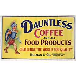 "Dauntless Coffee And All Food Products" Canvas Banner