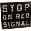 Image 1 : Early "Stop On Red Signal" Rail Road Metal Sign