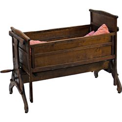 Early Walnut Baby Crib/Rocker c1880's