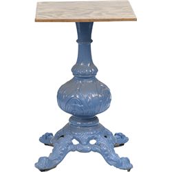 Oak Top, Ornate Cast-Iron Base Game Table