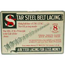  Star Steel Belt Lacing  Embossed Tin Sign
