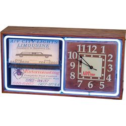 Ad Time Neon Clock with changing ads
