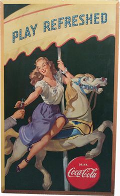 Drink Coca Cola Cardboard Sign 