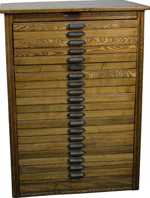 Antique Oak Hamilton Mfg Co 20 Drawer Printer S Cabin