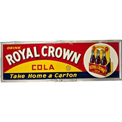 Drink Royal Crown Cola Embossed Self-Framed Tin Sign