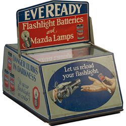 Vintage Eveready Flashlight Batteries And Mazda Lamps