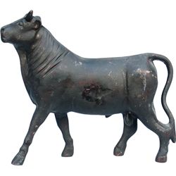 Early Cast-Iron Figural Bull Windmill Weight