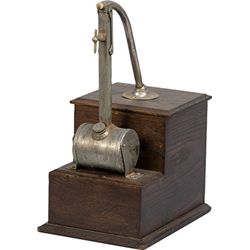 Antique Oak Case Jump Spark Cigar Lighter
