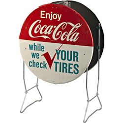 Vintage Coca Cola Sidewalk Metal & Tin "Enjoy Coca Cola