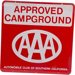 "APPROVED CAMPGROUND" AAA Double Sided Metal Sign