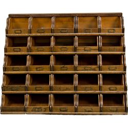 Early Oak Country Store 25-Drawer Display Cabinet