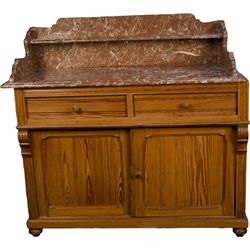 Early Oak Cabinet w/ Marble Top