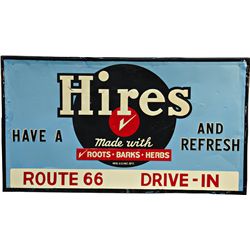 Hires Root Beer Embossed Self-Framed Tin Sign c1950's
