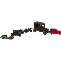Lot Of 5 Early Cast-Iron Toy Cars & Trucks