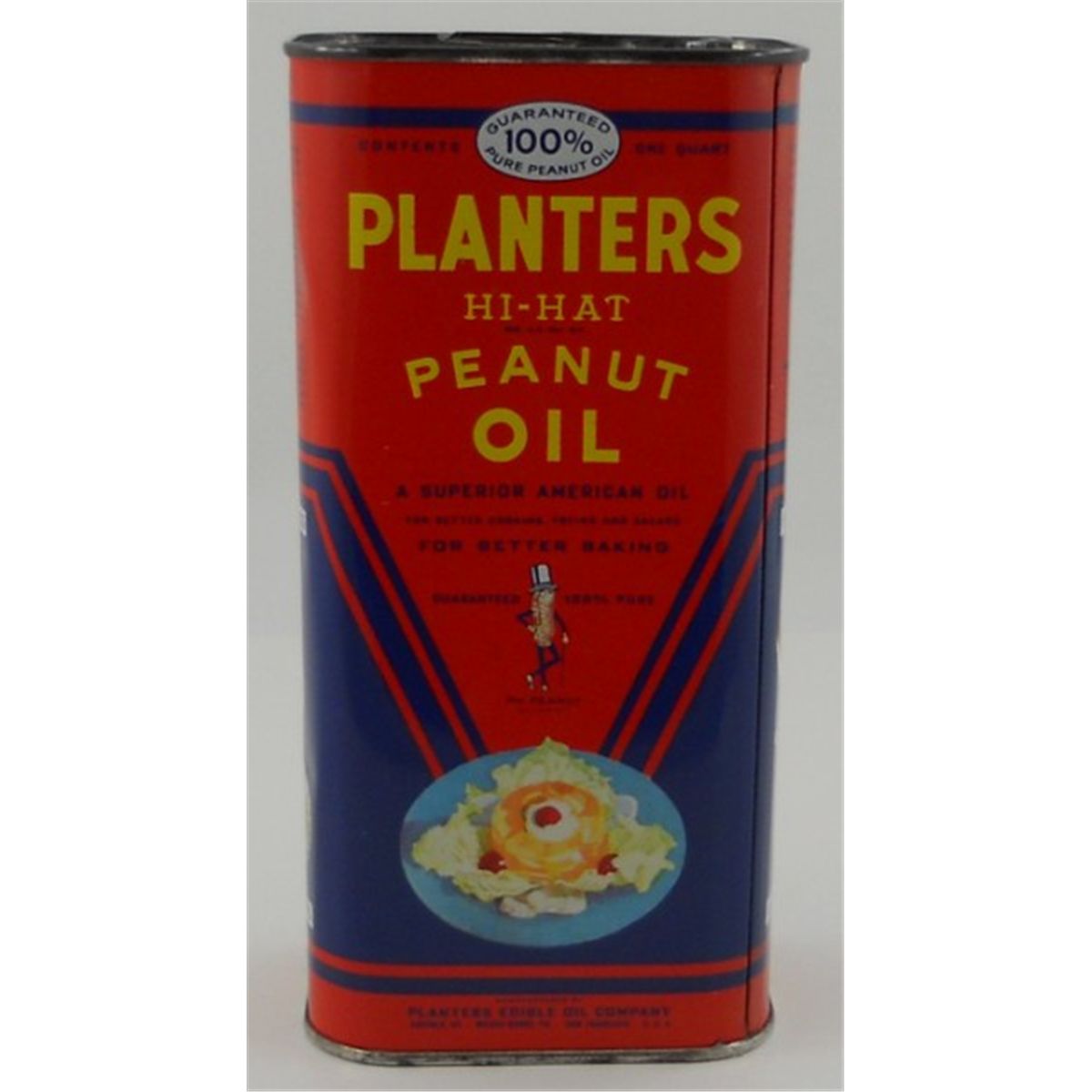 Planters HiHat Peanut Oil Tin Full Unopened Quart