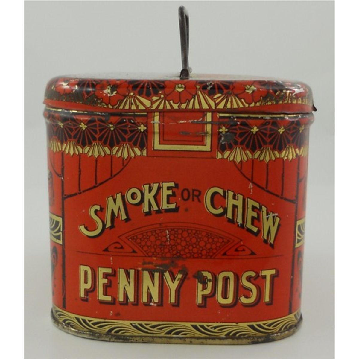 Put Penny In Post To Part With It Penny Post Cut Plug Tobacco Tin / Lunch Pail