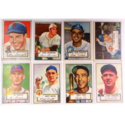 Lot of 8 Different 1952 Topps Baseball cards