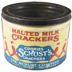Schust's Malted Milk Crackers Store Tin