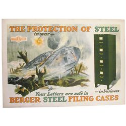Berger Steel Filing Cases Cardboard Sign