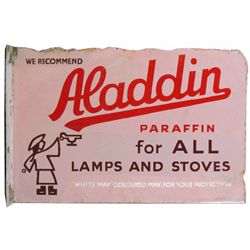 Aladin Paraffin Heavy Porcelain Flange Sign