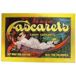 Cascarets Candy Cathartic Paper Sign