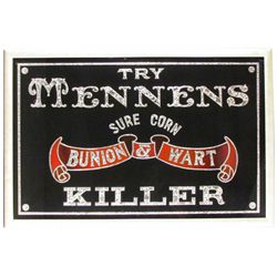 Mennen's Bunion & Wart Killer Reverse Glass Sign