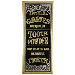 Dr. E.L. Graves Reverse Glass Sign