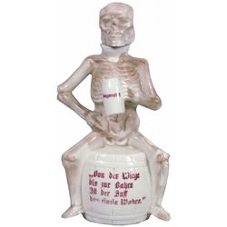 Skeleton Figural Poison Porcelain Bottle