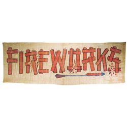 Extremely Rare Fireworks Cloth Banner