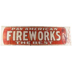 Rare Pan American Fireworks Cloth Banner