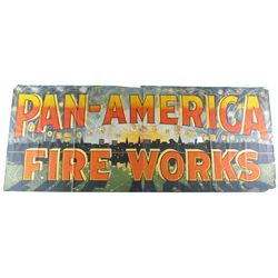 Rare Pan-America Fire Works Cloth Banner