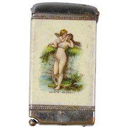 Advertising Celluloid Match Safe & Cutter