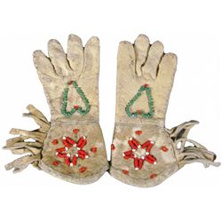 Miniature Beaded Leather Gauntlets