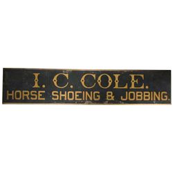 Cole Horse Shoeing & Jobbing Wood Sign