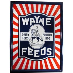 Wayne Feeds Self Framed Porcelain Sign