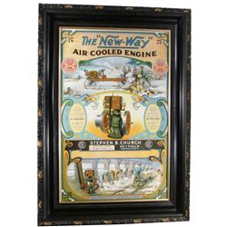 The "New Way "Air Cooled Engine Paper Sign