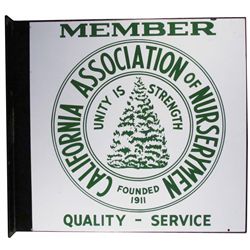 California Nurserymen Porcelain Flange Sign