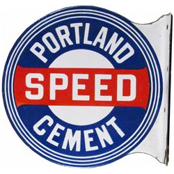 Portland Speed Cement Porcelain Flange Sign