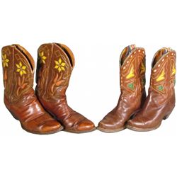 Two Pair of 1950's Multi-Colored Cowboy Boots