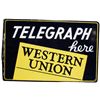 Image 1 : Telegraph Western Union Heavy Porc Flange Sign
