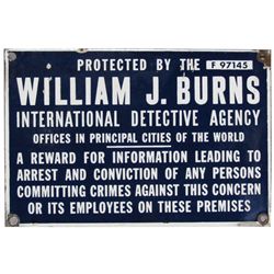 William J. Burns Int'l Detective Agency Porcelain Sign