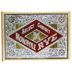 Select Cabinet Monopole Rye Reverse Glass Sign