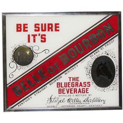 Belle of Bourbon Reverse Glass Sign
