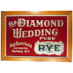 Diamond Wedding Pure Rye Reverse Glass Sign