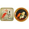 Image 1 : Two Red Raven Splits Tin Serving Trays