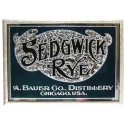 Sedgwick Rye Reverse Glass Sign