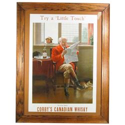 Corby's Canadian Whisky Paper Sign