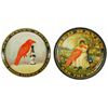 Image 1 : Two Red Raven Splits Tin Serving Trays