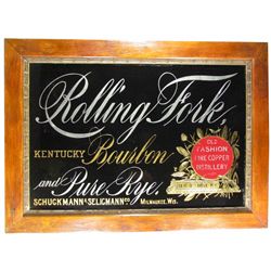 Rolling Fork Kentucky Bourbon Reverse Glass Sign