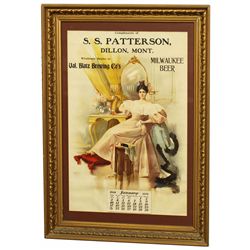 1904 calendar for S.S. Patterson, Dillon, Mont.